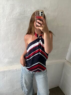 Chaps halter top styled blouse